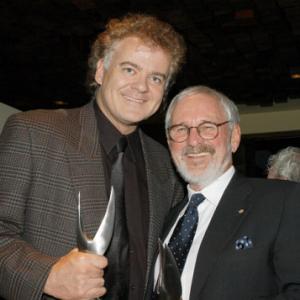 David Winning and lifetime achievement winner Norman Jewison at the 2002 Director's Guild of Canada awards. October 5, 2002 in Toronto.