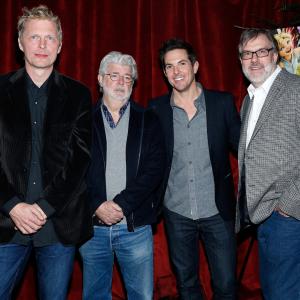 George Lucas, Marius De Vries and Gary Rydstrom at event of Strange Magic (2015)