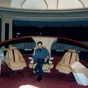 Adam Howard on the Bridge set of Star Trek: The Next Generation. 1992
