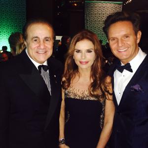 Executive Producer Larry Thompson L with Roma Downey Center and Mark Burnett R at the 22nd Annual Movieguide Awards held at the Sierra Ballroom at the Universal Hilton Universal City CA on February 7 2014