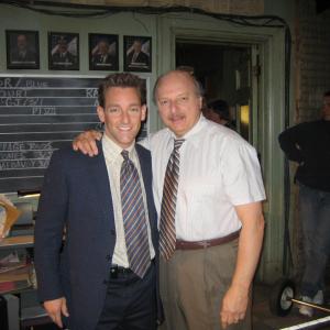 On set of the Series Finale of NYPD Blue in Los Angeles with Dennis Franz, playing the role of Detective Ray Quinn.