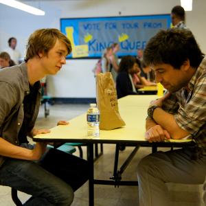 Still of Alfonso GomezRejon and Thomas Mann in Me and Earl and the Dying Girl 2015