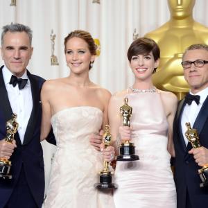 Daniel DayLewis Anne Hathaway Christoph Waltz and Jennifer Lawrence