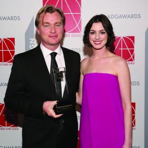 Anne Hathaway and Christopher Nolan