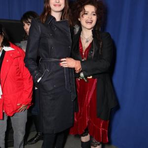 Helena Bonham Carter and Anne Hathaway at event of Alisa stebuklu salyje 2010