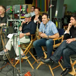 Bill Maher Rob Eric Michael Selditch and Michael Williams on set of Talk Nerdy To Me for HBO