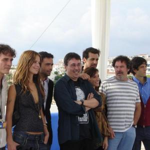Elio Quiroga in Sitges Film Festival with actors (left to right) Pablo Scola, Silke, Sergio Villanueva, Carola Manzanares, Jorge Casalduero, Pepo Oliva and Julio Perillán