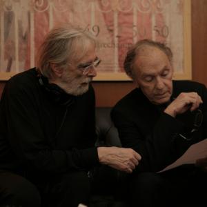 Still of Jean-Louis Trintignant and Michael Haneke in Amour (2012)
