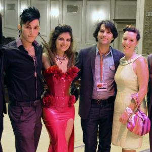 Opening Night at the Rhode Island International Film Festival. From Left to right: Richard Cardinal (actor), Holy Scar (actor), Patricia Chica (director, producer), Shawn Quirk (festival programming director), Marianne Bonnard and Jean Saintonge (Quebe