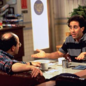 Still of Jerry Seinfeld and Jason Alexander in Seinfeld 1989