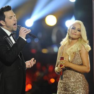 Still of Christina Aguilera and Chris Mann in The Voice 2011