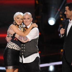 Still of Christina Aguilera and Carson Daly in The Voice 2011
