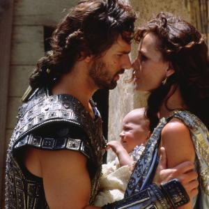 Still of Saffron Burrows and Eric Bana in Troy 2004