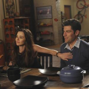 Still of Linda Cardellini and Max Greenfield in New Girl 2011