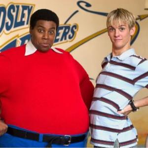 Fat Albert Kenan Thompson makes a big impression with one of his schoolmates singer Aaron Carter