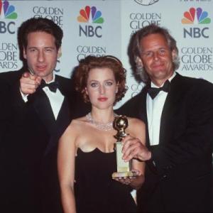 Gillian Anderson, David Duchovny and Chris Carter
