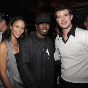 Sean Combs Robin Thicke and Paula Patton