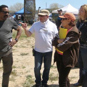 Martha Coolidge on set of CSI TAKE MY LIFE PLEASE with Phil Dupont and Larry Mitchell