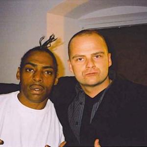 Coolio & Michael Klesic on the set of 