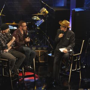 Still of Elvis Costello Bono and The Edge in Spectacle Elvis Costello with 2008