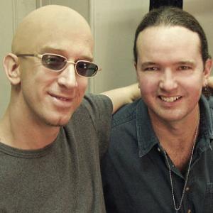 Andy Dick and Michael Burnett in the makeup room backstage at the VH1 Big in 2002 Awards