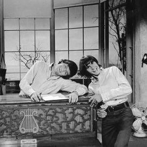 The Monkees Mickey Dolenz and Davy Jones on the set 1966