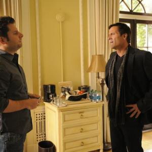 Still of Rob Estes James Roday and Shawn Spencer in Aiskiaregys 2006