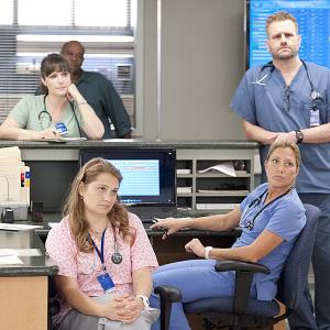 Still of Edie Falco, Merritt Wever and Stephen Wallem in Nurse Jackie (2009)