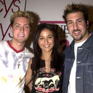 Lance Bass Emmanuelle Chriqui and Joey Fatone at event of On the Line 2001