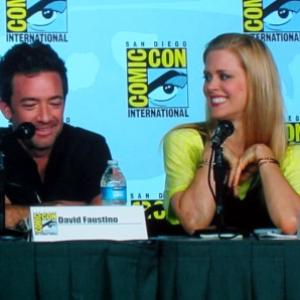 David Faustino and Janet Varney attend The Legend of Korra panel San Diego Comic Con on July 13 2012