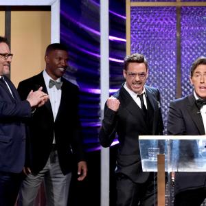 Robert Downey Jr., Jamie Foxx, Rob Brydon and Jon Favreau