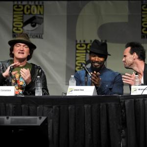 Quentin Tarantino, Jamie Foxx and Walton Goggins at event of Istrukes Dzango (2012)