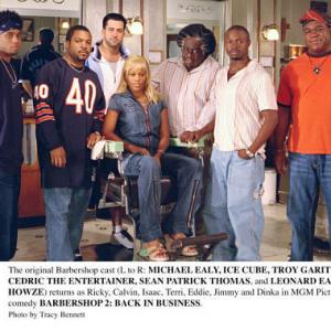Still of Ice Cube Troy Garity Cedric the Entertainer Sean Patrick Thomas Michael Ealy Eve and Leonard Earl Howze in Barbershop 2 Back in Business 2004