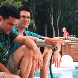 David Alan Basche and Thomas Gibson wait for cameras to roll