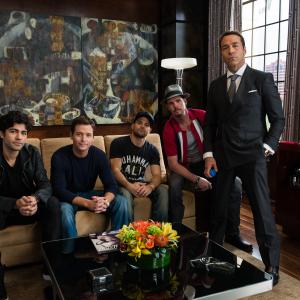 Still of Kevin Dillon, Adrian Grenier, Jeremy Piven, Kevin Connolly and Jaime Ferrar in Entourage (2015)