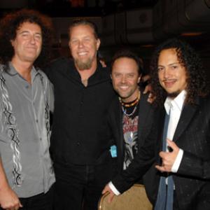 Kirk Hammett, Lars Ulrich, Brian May and James Hetfield