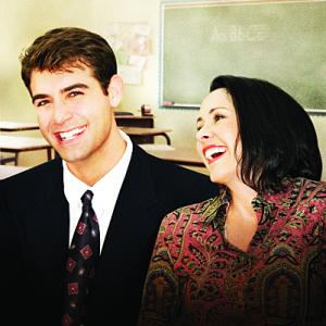 Still of Patricia Heaton and James Wolk in Front of the Class 2008