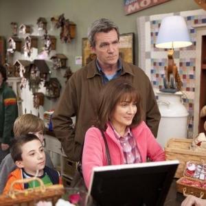 Still of Patricia Heaton Neil Flynn Nick Shafer and Atticus Shaffer in The Middle 2009
