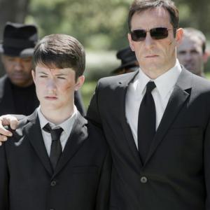 Still of Jason Isaacs and Dylan Minnette in Awake 2012
