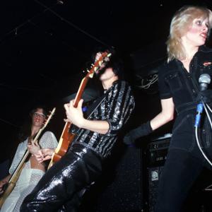 The Runaways (Joan Jett, Jackie Fox, Cherie Currie) performing at CBGB in New York City on August 2, 1976