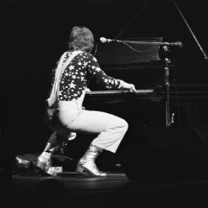 Elton John performing at the Fillmore East in New York City circa 1969