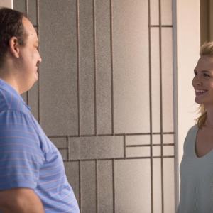 Still of January Jones and Mel Rodriguez in The Last Man on Earth 2015