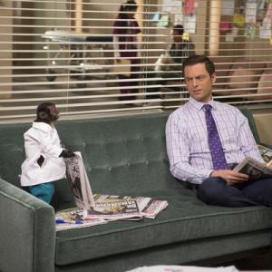 Still of Justin Kirk and Crystal the Monkey in Animal Practice 2012