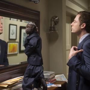 Still of Justin Kirk and Crystal the Monkey in Animal Practice 2012