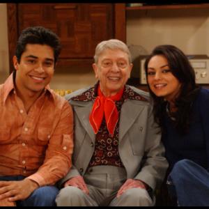 THAT '70s SHOW: Jackie (Mila Kunis, R) and Fez (Wilmer Valderrama, L) move in together and get a new landlord (guest star Don Knotts, C) in the THAT '70s SHOW episode 