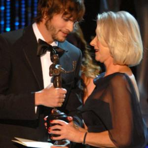 Helen Mirren and Ashton Kutcher at event of 13th Annual Screen Actors Guild Awards 2007