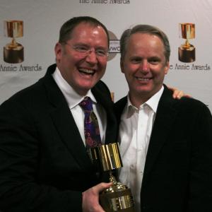 John Lasseter and Nick Park Ub Iwerks award winners
