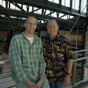 John Lasseter and Pete Docter in Monstru biuras 2001