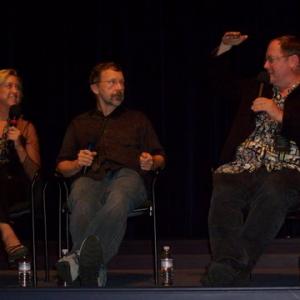 John Lasseter, Ed Catmull and Leslie Iwerks at event of The Pixar Story (2007)