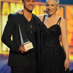 Annie Lennox and Justin Timberlake